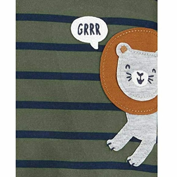 Carter's Striped Footed Lion Pajamas Pj's 18M - Picture 3 of 5